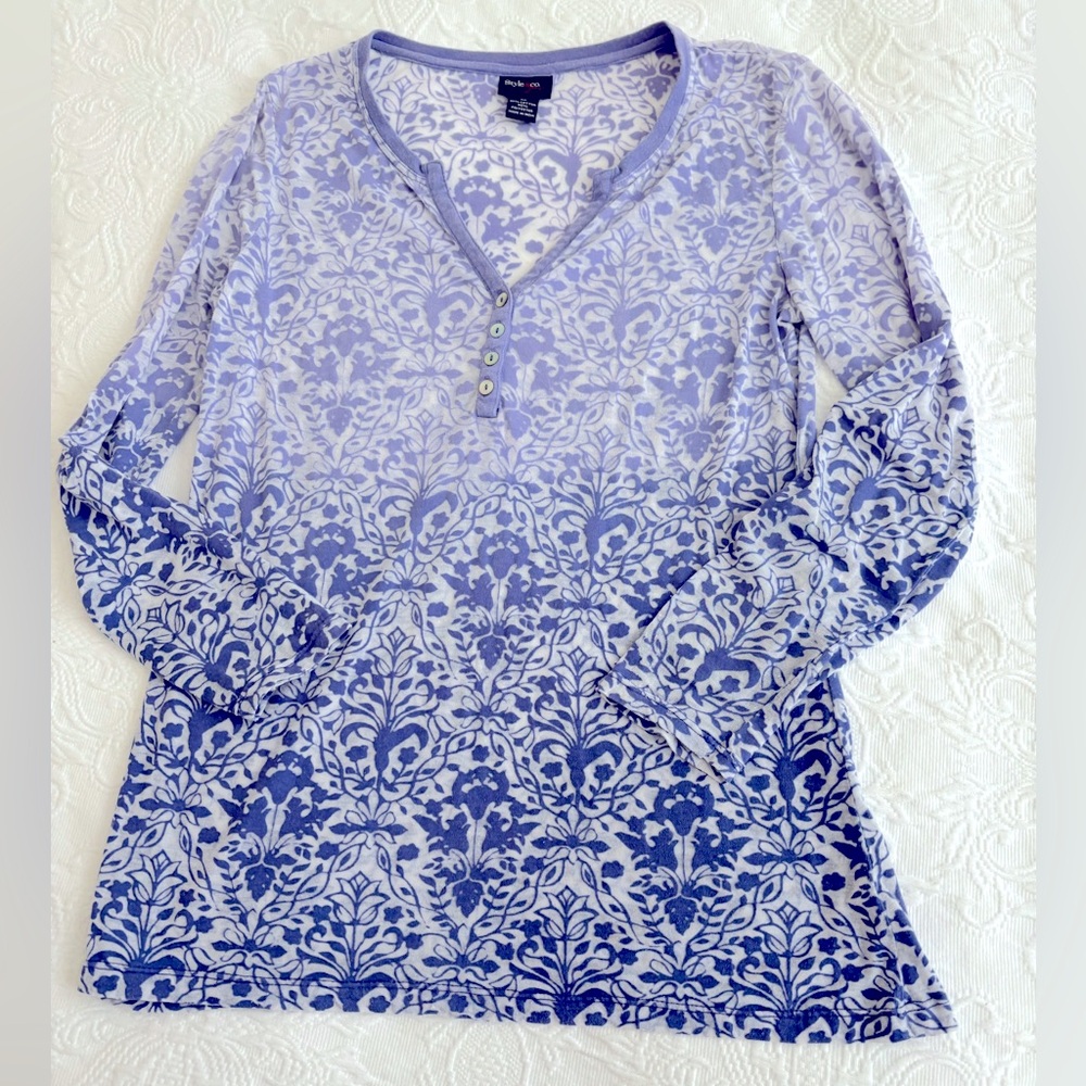 Ombre, semi sheer top by Style & Co